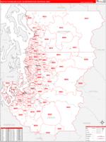 Seattle Tacoma Bellevue Metro Area Wall Map